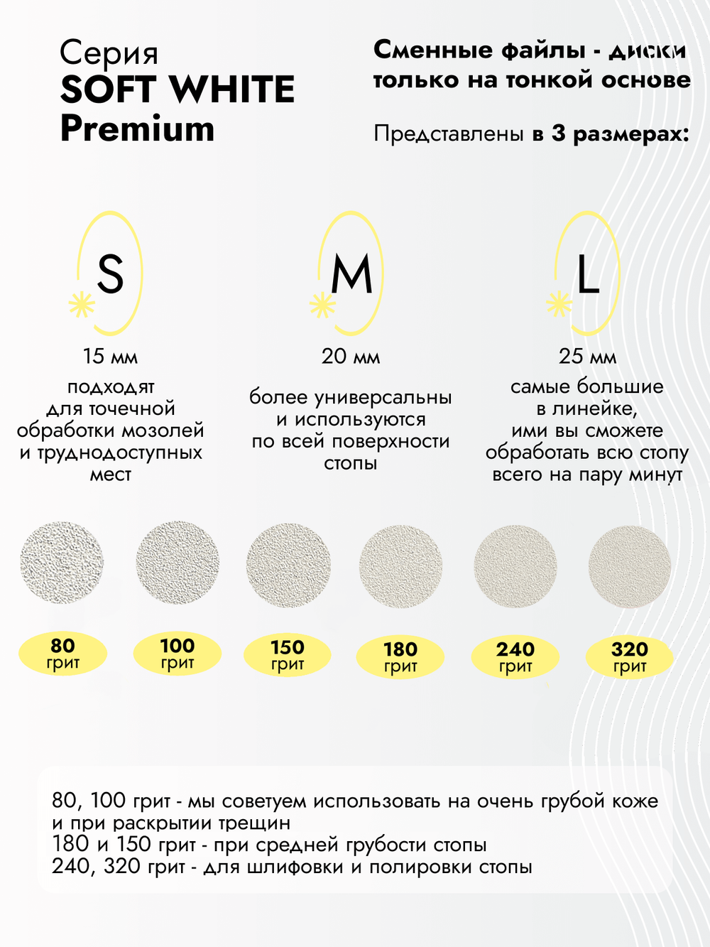 Сменные файлы - диски для педикюра размер L 25мм