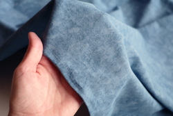 ПЫЛЬНО-СИНИЙ - Кулирка с лайкрой ВАРЕНКА, небольшой ВЕЛЮР-ЭФФЕКТ, компакт пенье (КРВ702 Ксения) (к2 поперечные прожилки)