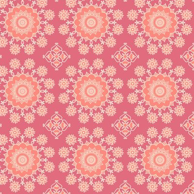 Мандалы и цветы на розовом
