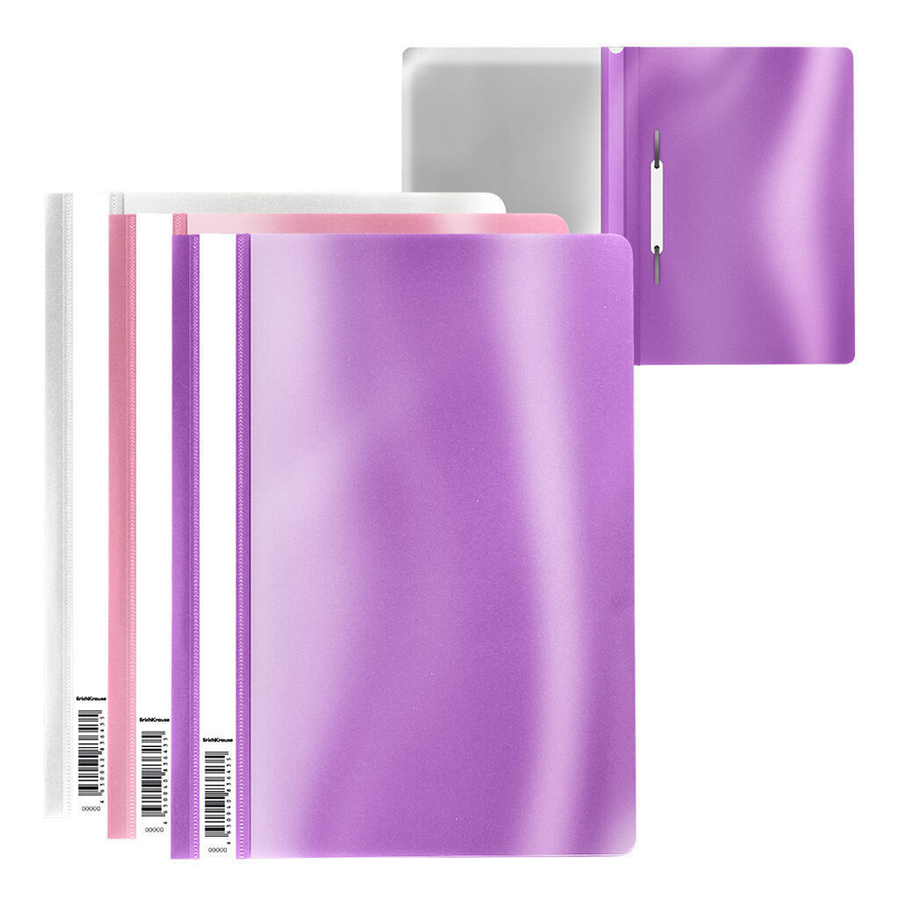Скоросшив. пласт. прозр. верх. Glossy Candy, 0,12/0,18мм ассорти