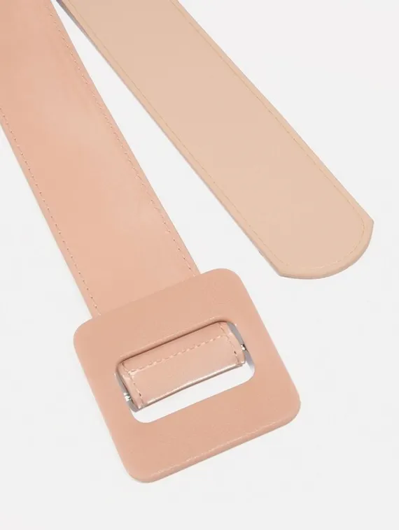 Ремень женский, ширина 7,8 гладкий, затяжка, цвет светло-коричневый