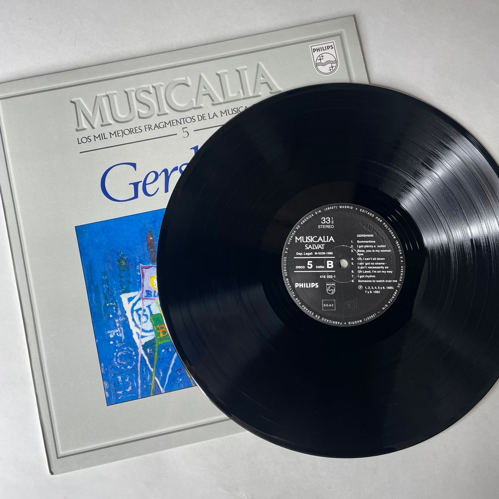 Винтажная виниловая пластинка LP Gershwin Джордж Гершвин, Musicalia 5 Rhapsody In Blue Рапсодия В Стиле Блюз (Испания 1986)