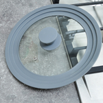 Крышка 20-22-24см универсальная с силиконовым ободком, серая