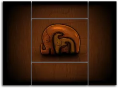 Модульная картина "Деревянный слон"