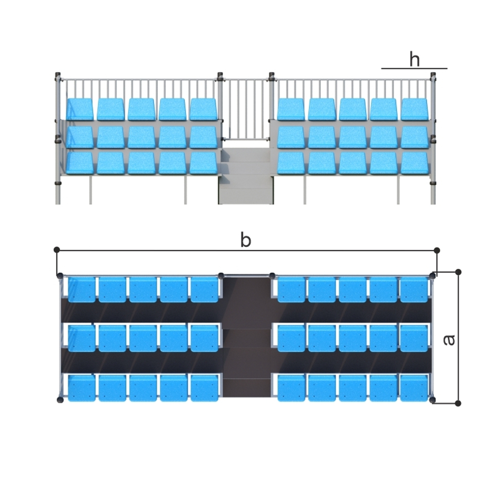 Трибуна МФ-1.2.33.00 (на 30 мест)