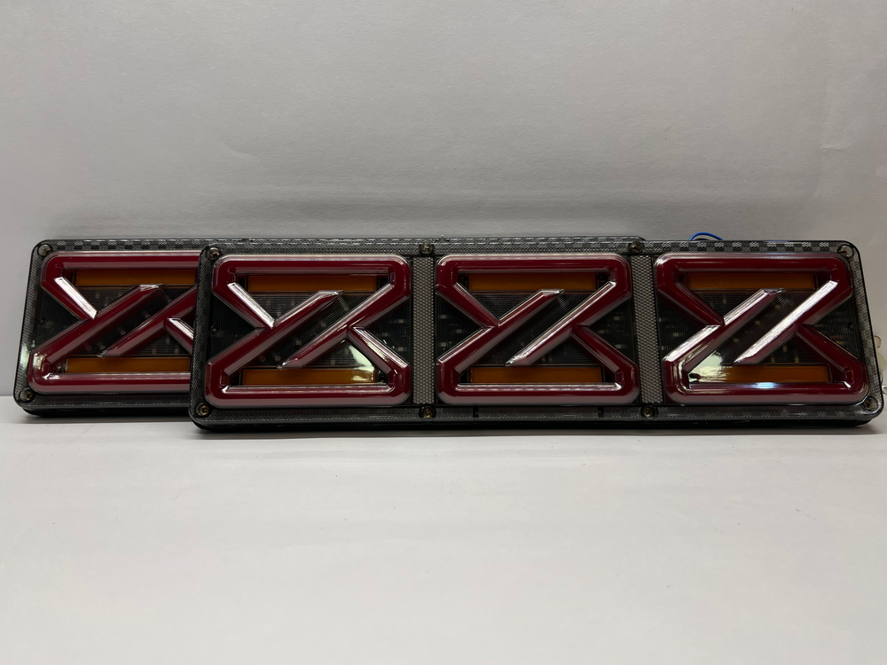 M5-24V / Задние фонари на грузовик, прицеп, ГАЗель, ГАЗ, МАЗ, автобус, 12-24В, длина 46 см, М5 - TG (2 шт. / комплект)