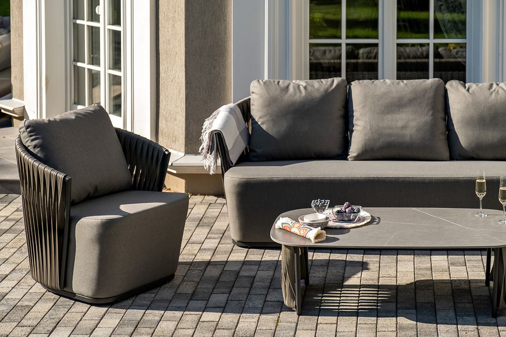 "Флоренция" лаунж-зона из искусственного ротанга, цвет графит