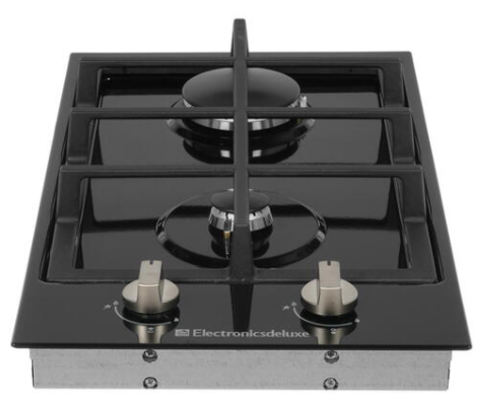 Поверхность варочная  Electronicsdeluxe TG2 400215F-007 (черная. ручки нерж. газ/к., 29*51) Россия