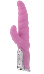 Розовый вибратор Regal с клиторальным отростком - 26,5 см. (Цвет: розовый)