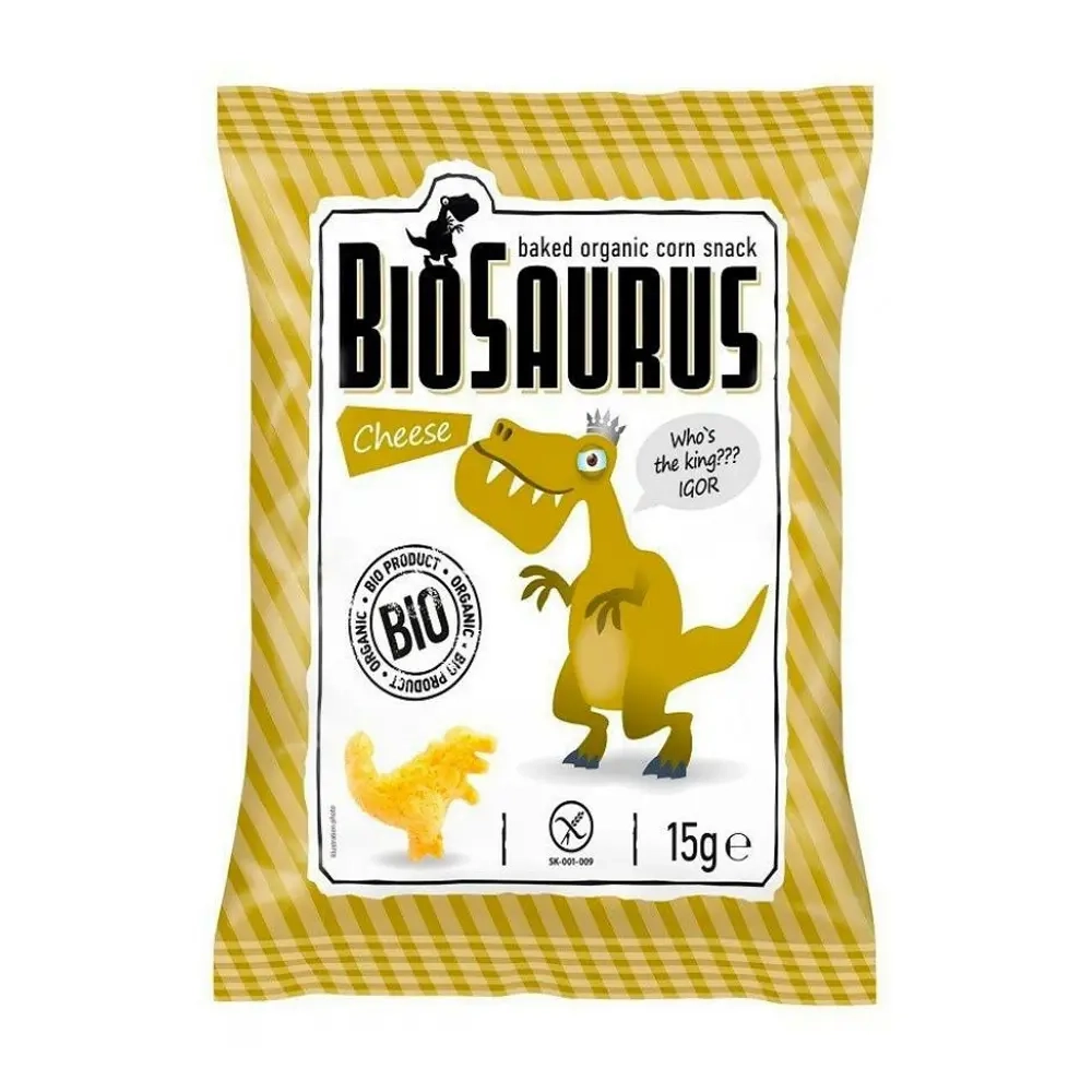 Снек кукурузный с сыром органический BioSaurus, 15 г