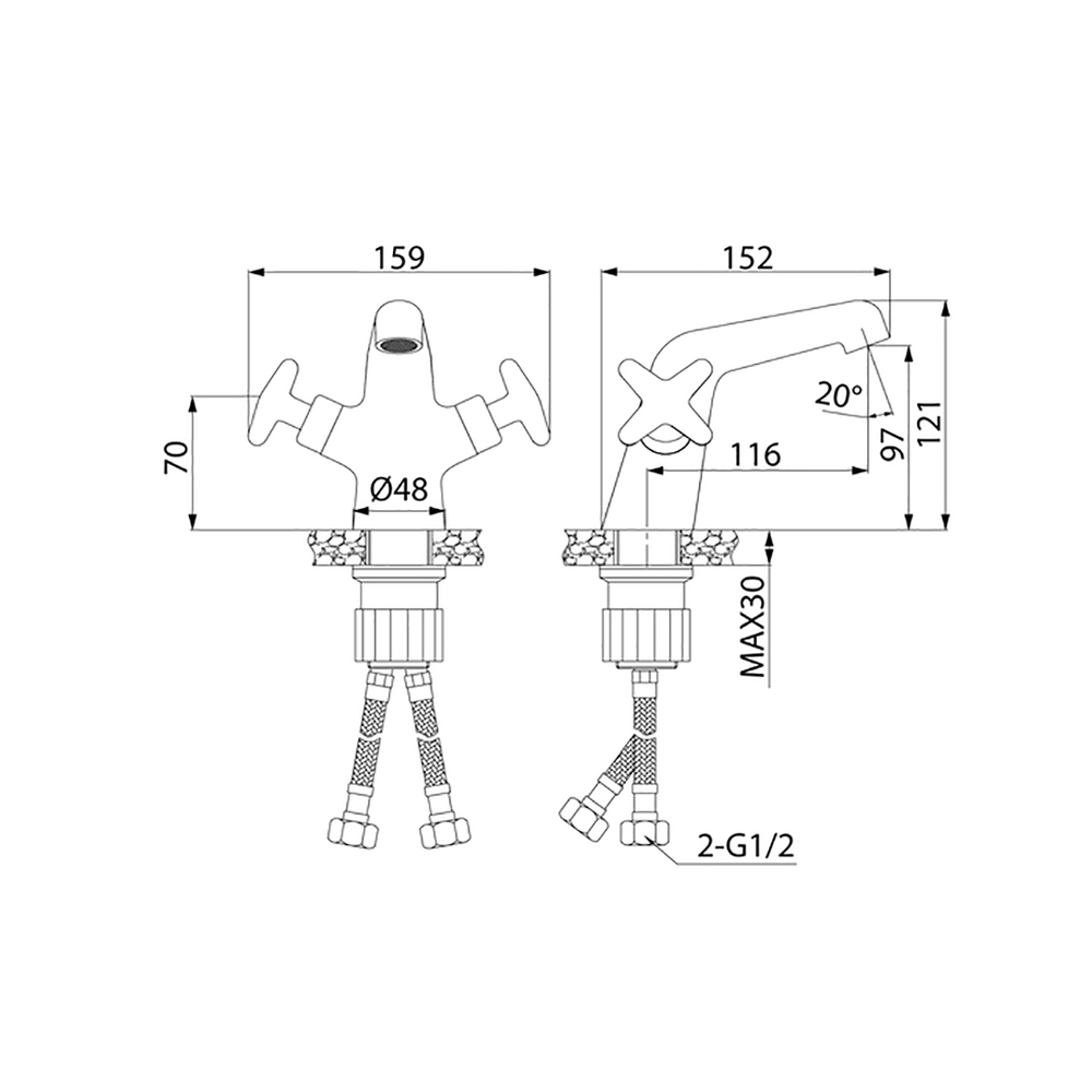 Смеситель для раковины 1/2 кер  IDDIS ACRSB00i01 "Acros" литой, п/гайку  ХРОМ