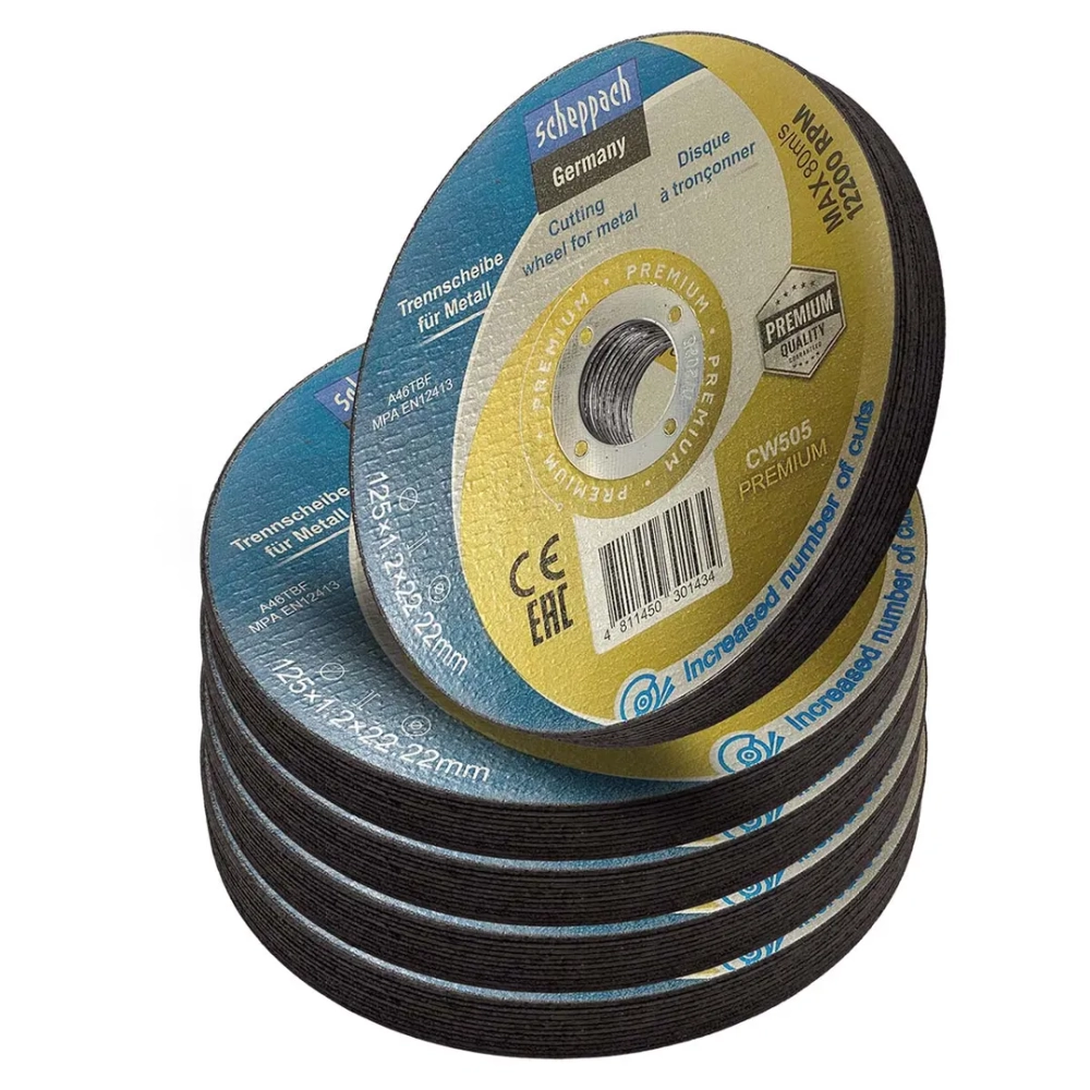 Круг отрезной по металлу 125x1,2x22,2мм(50шт к-т) Scheppach Sch-CW505 PREMIUM[50шт к-т]