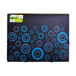 Папка на резинке Alingar, A4, 240х330х33 мм, 600 мкм, черная, матов. с цветным рисунком, "Black C"