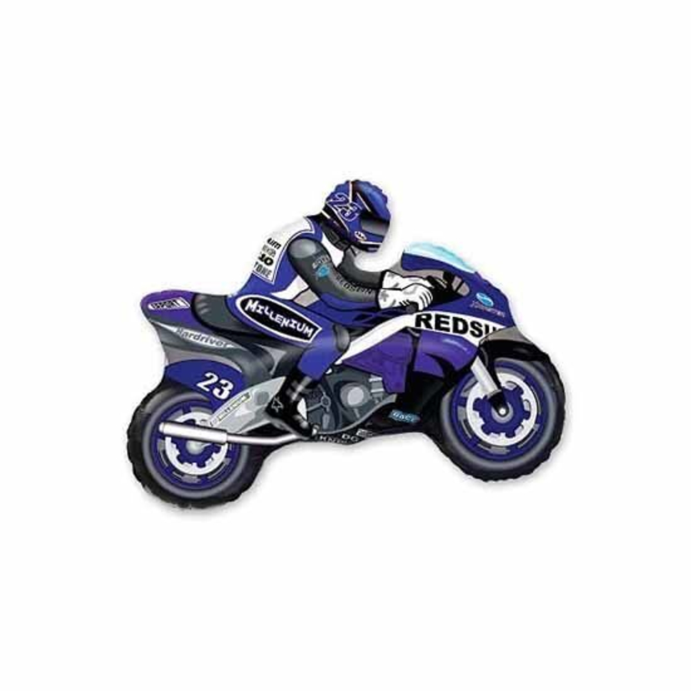 Шар фигура Мотоциклист синий, 80 см