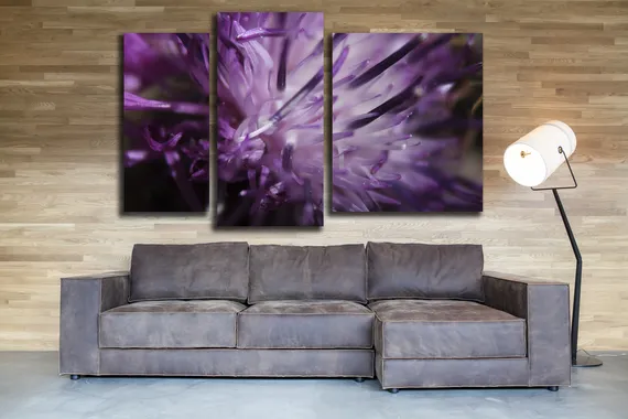 Модульная картина "Астра в каплях дождя"