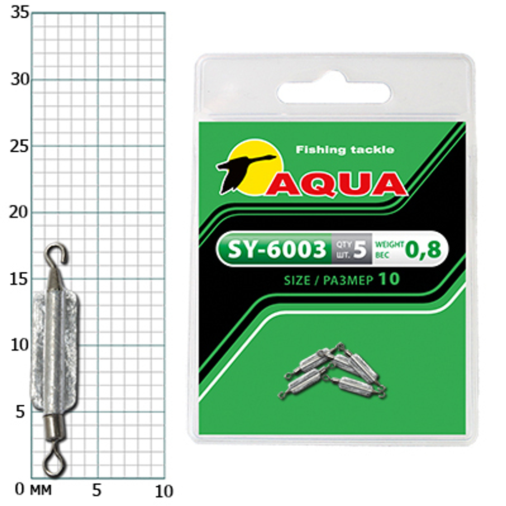 Груз с вертлюгом для рыбалки AQUA SY-6003
