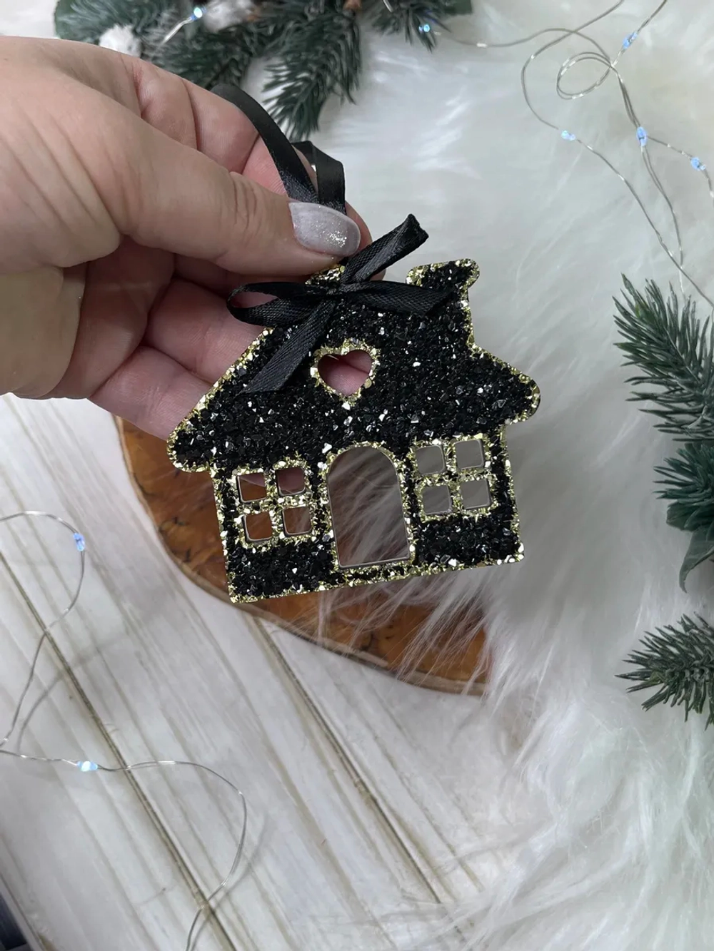 Новогодняя елочная игрушка Домик