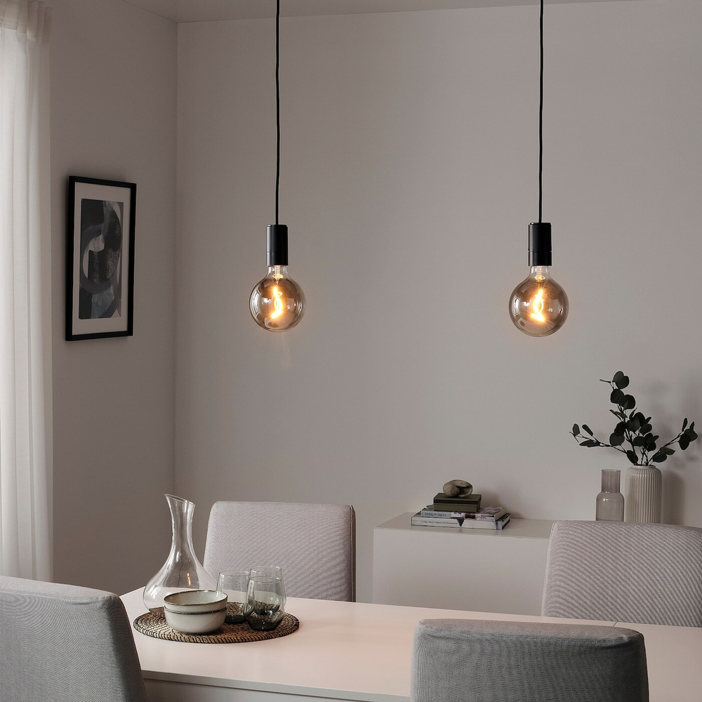 Подвесной светильник IKEA SUNNEBY / MOLNART (САННЕБЮ / МОЛЬНАРТ), Черный, 20 см