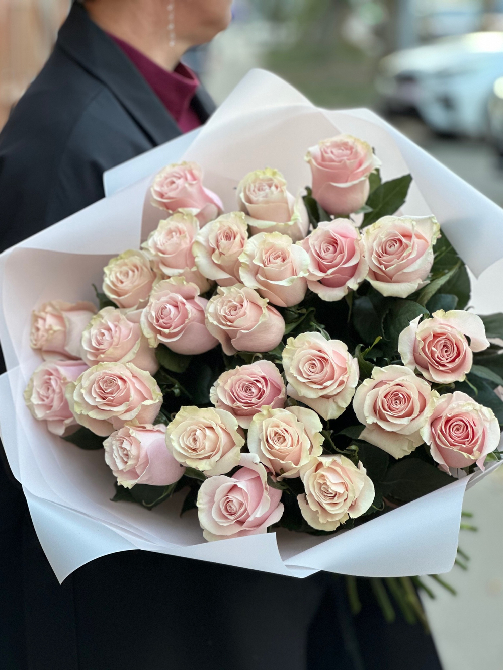 Роза Пинк Мондиаль (Pink Mondial) букет 25шт/Цветы луны