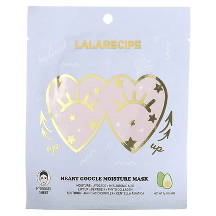 Lalarecipe, Увлажняющая маска с сердцем, Google, 1 тканевая маска, 7 г (0,24 унции)