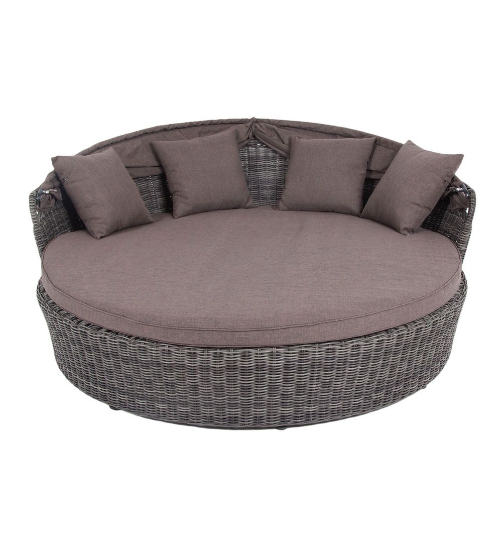 "Стильяно" плетеная кровать круглая, цвет графит