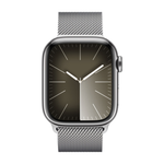 Apple Watch 9 45mm Silver Stainless Steel Case with Milanese Loop