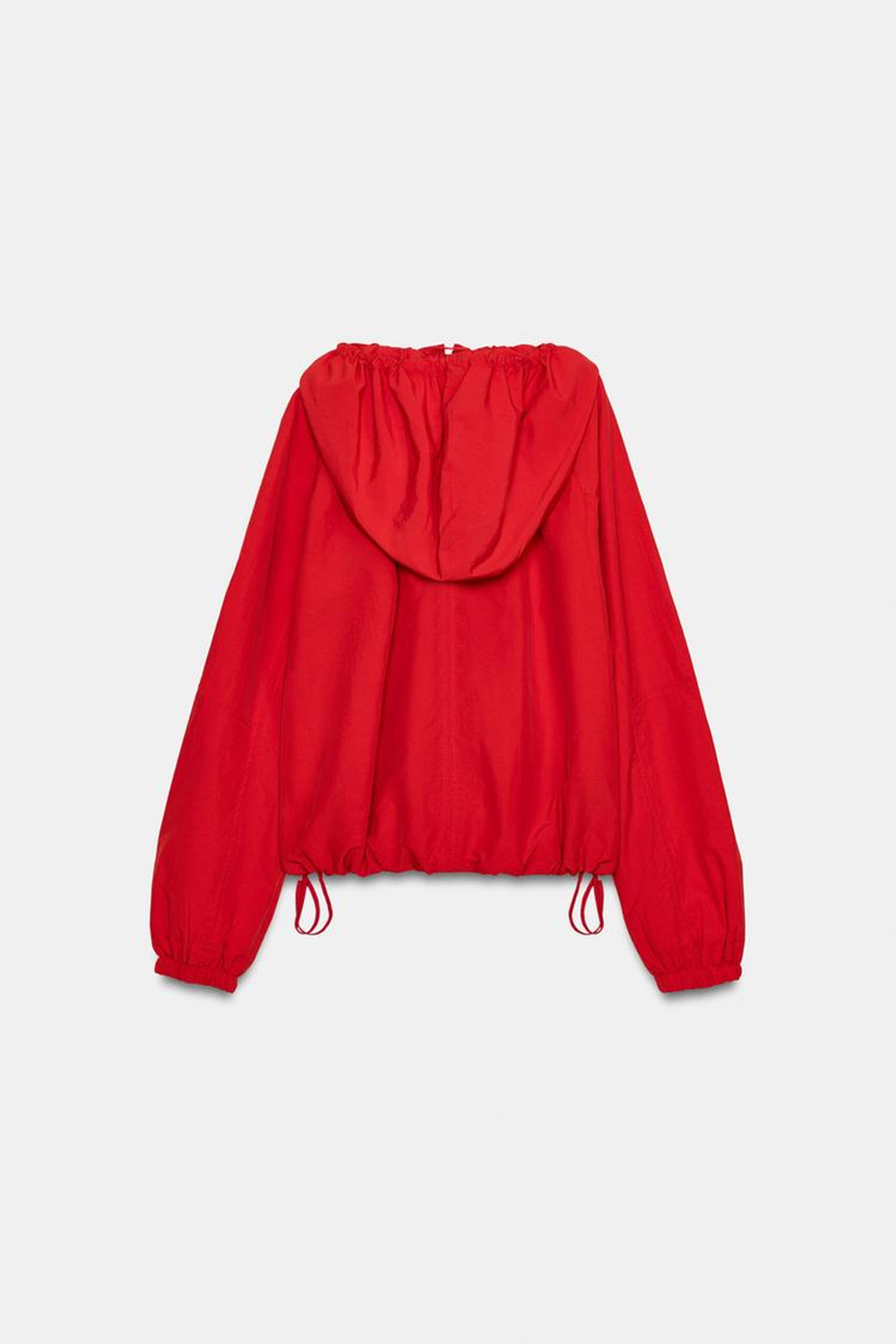 ZARA НЕЙЛОНОВАЯ КУРТКА С ЗАВЯЗКАМИ, КРАСНЫЙ