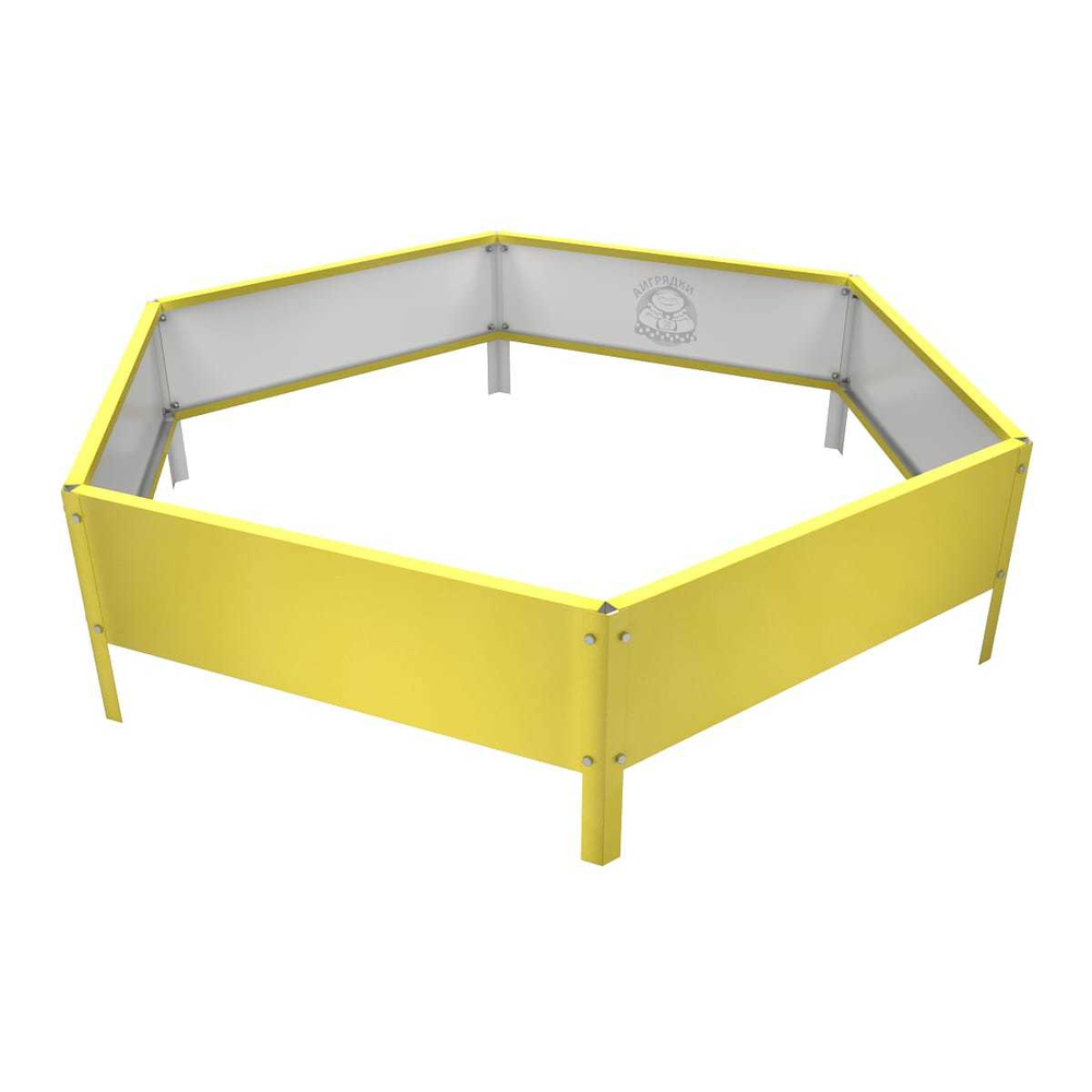 Клумба многоугольная оцинкованная с ножками 1 ярус RAL 1018 Цинково-жёлтый