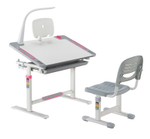 Комплект растущей детской мебели Fundesk Littonia парта + стул + выдвижной ящик + подставка + лампа