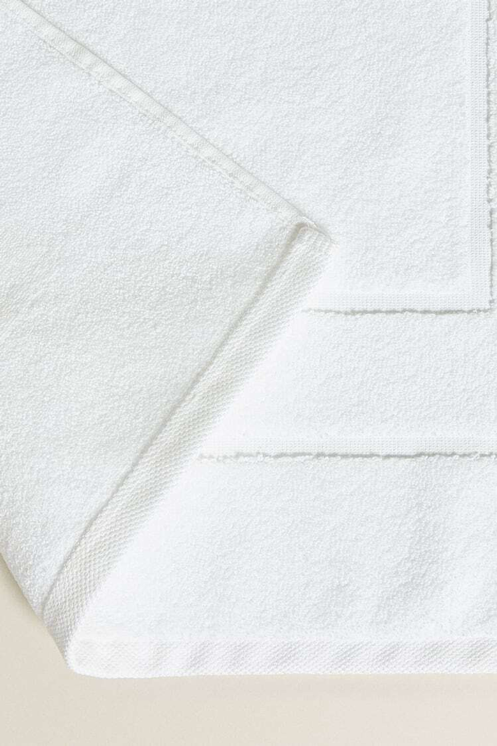 ZARA HOME ХЛОПКОВЫЙ НЕСКОЛЬЗЯЩИЙ КОВРИК ДЛЯ ВАННОЙ, БЕЛЫЙ