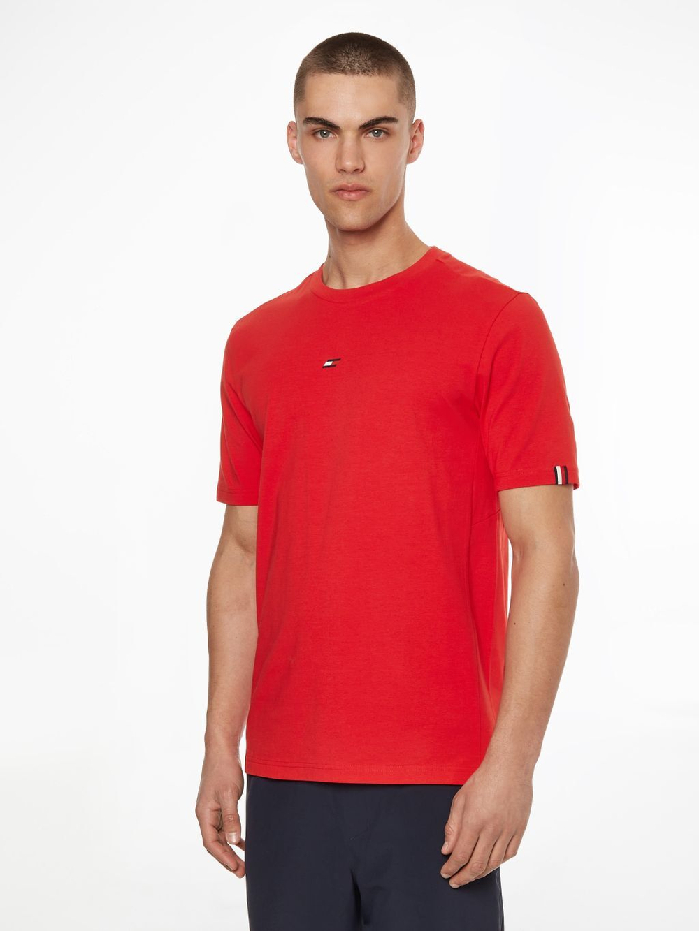 Мужская теннисная футболка Tommy Hilfiger Essentials Small Logo SS Tee - primary red