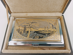 Визитница металлическая персональная "Природа" №1 (Златоуст)