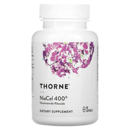 Витамины группы B Thorne, NiaCel 400, 60 капсул