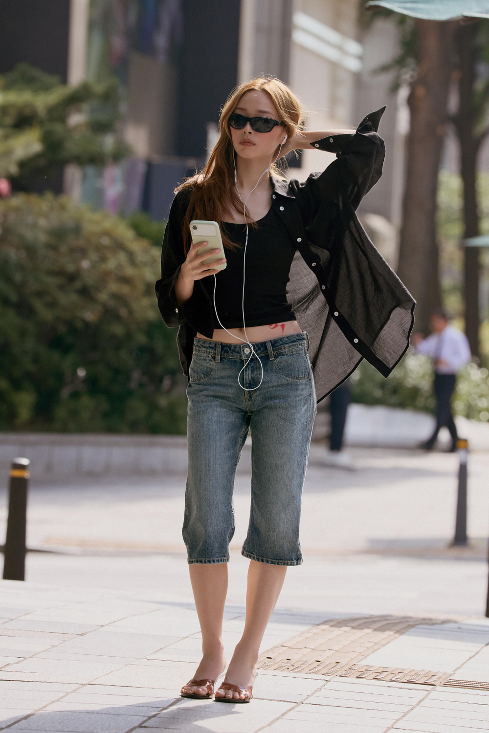 ZARA РУБАШКА ОВЕРСАЙЗ С КАРМАНОМ, ЧЕРНЫЙ