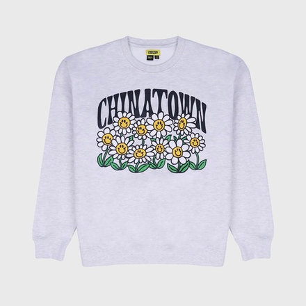 Свитшот ChinaTown Smiley Flower Power Ash