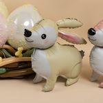 Шар 3D (24''/61 см) Фигура, Лесной Зайка, Кремовый, Сатин, 1 шт. в уп.