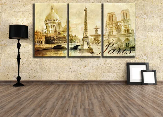 Модульная картина "Достопримечательности Парижа"