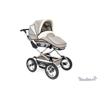 Детская коляска Reindeer Style Len 3 в 1 с конвертом (серый/белый)
