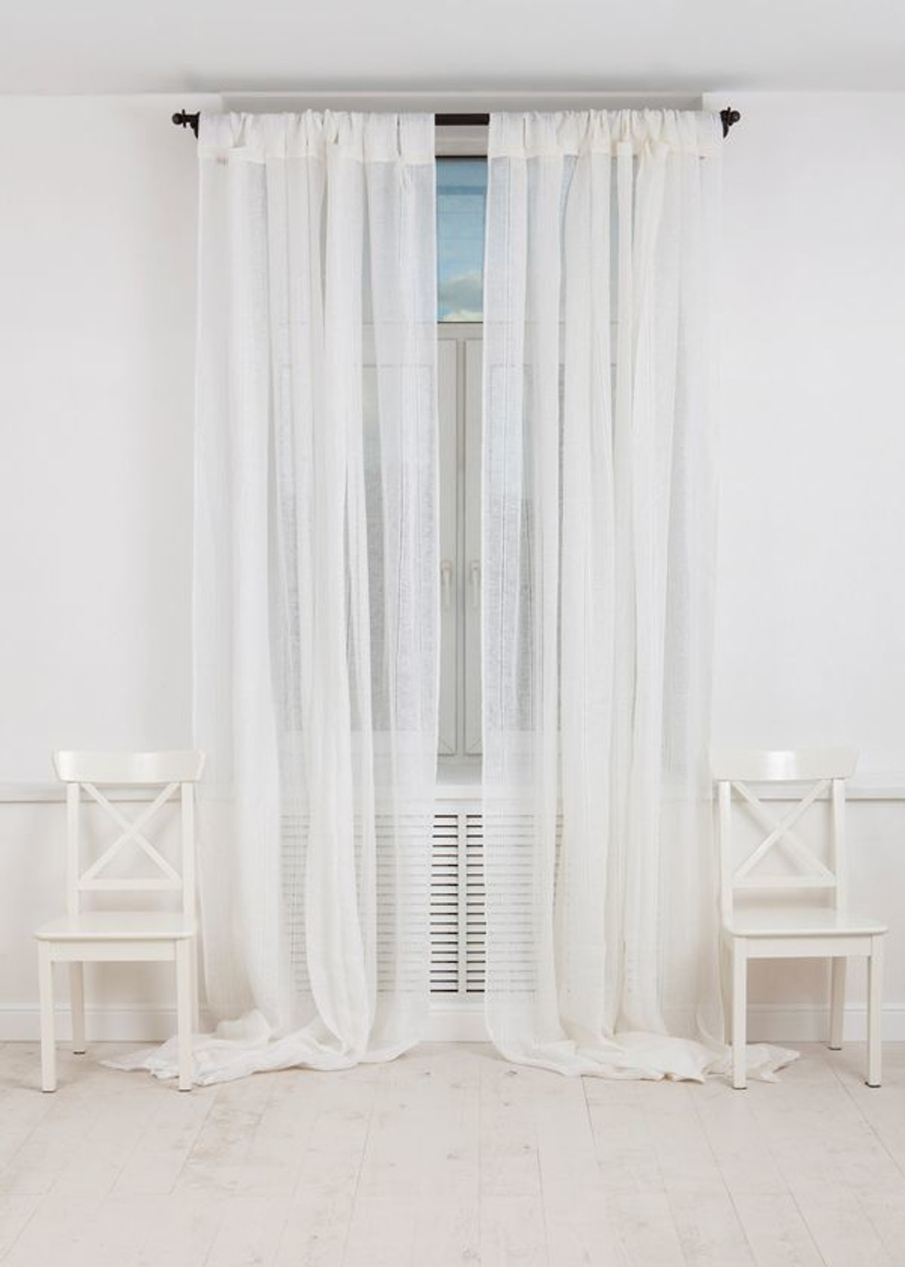 Шторы на петлях льняные 250x310 Luxberry Curtain Line белые Португалия