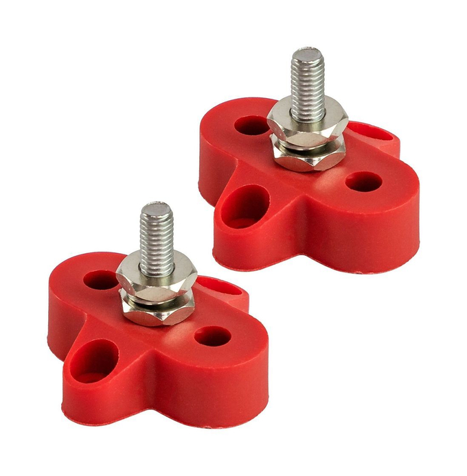 Клемма-штифт одинарная, M6, красная/красная