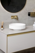 Раковина Boheme Corian 40 801-R-MW белая матовая