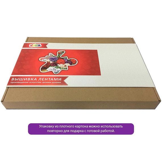 Вышивка лентами Маленький букет, 20x30 см