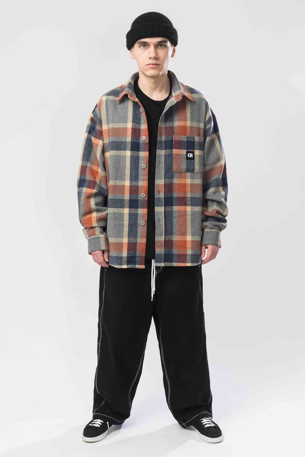 Рубашка Codered Harbor Wide Серый/Нэви/Рыжий/Бежевый Светлый