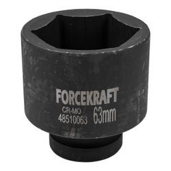 Головка ударная глубокая 1'', 63мм (6гр) FORCEKRAFT FK-48510063
