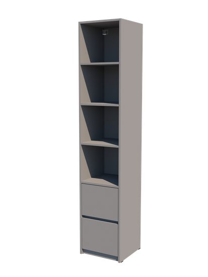 Шкаф ГРАНД-ЛАВОРО-15 /400*2000*400/ розовый кварц / белый