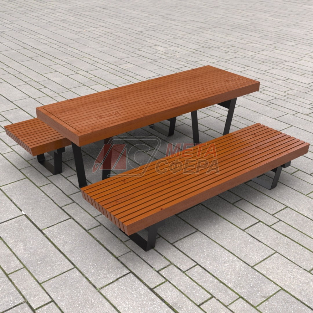 Стол уличный с лавками Rail Road 02