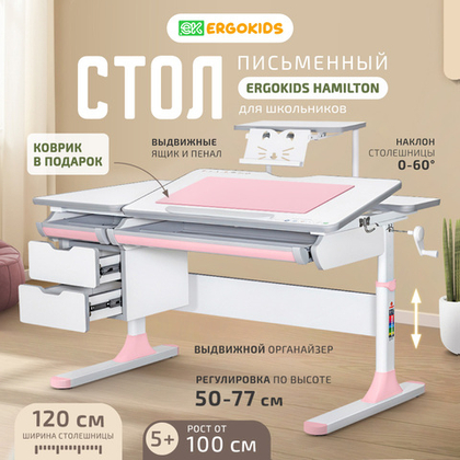 Стол письменный для школьников Ergokids Hamilton BD-680 с полкой S50