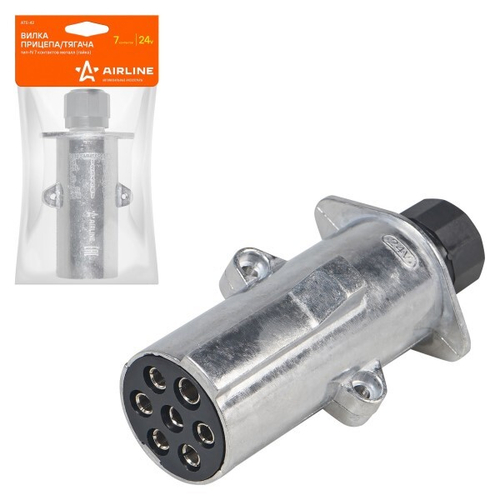 Разъем прицепа/тягача металлический 7 конт. (вилка) тип-N 24В (AIRLINE)