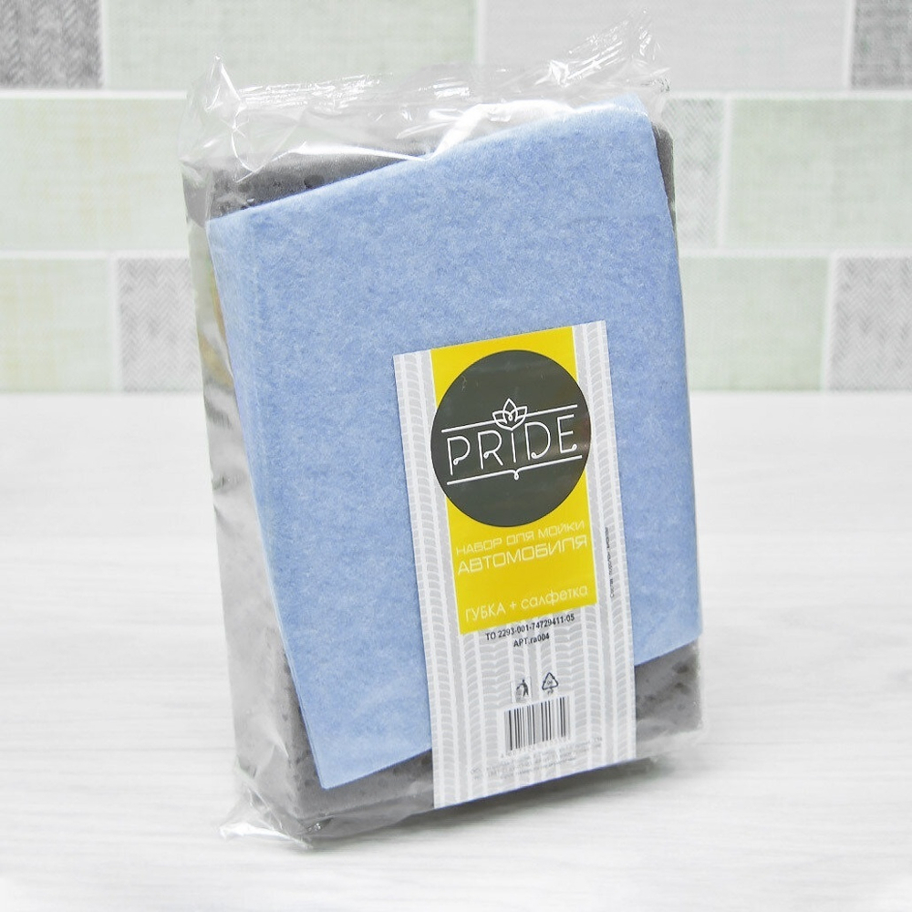 Губка автомобильная+салфетка из вискозы