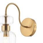 Настенный светильник 1x60Вт E14, металл/стекло, античная медь/прозрачный плафон с рельефной фактурой